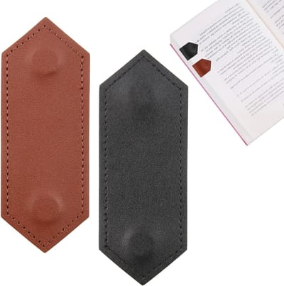 Retro Stijl Magnetische Boekenleggers - 2 Stuks Gepersonaliseerde Lederen Boekenleggers voor Kinderen en Volwassenen, Perfect voor Lezers en Studenten