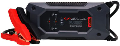 Schumacher Electric SBX 463 Rugged – Smart Jumpstarter 2000A 12V voor auto, SUV, bestelwagen –Automatisch starthulp met geïntegreerde kabel, LED Zaklamp, Powerbank - Accu Booster tot 35 starts