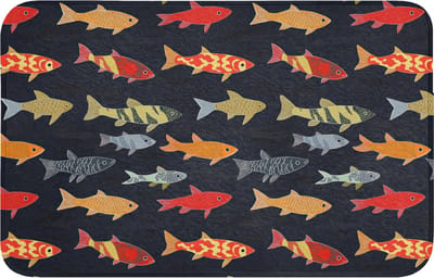 WC mat 80x50 cm - Antislip - Vissen - Patroon - Kleurrijk - Toiletmat - Vloermat - Douchemat - Toilet tapijt - Toiletmatten