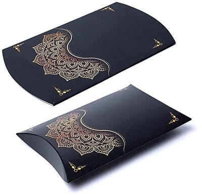 Kussendoos M Zwart Goud Mandala Bloem --pakket van 10 stuks - 20x16,5cm - 20x16.5cm