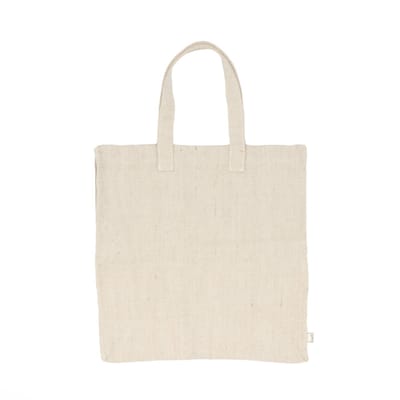 Leeff Shopper Suze – Katoen & Jute – 45x17x45 cm – Opvouwbaar & Handgemaakt – Crème – Harde Bodem – Boodschappentas / Strandtas