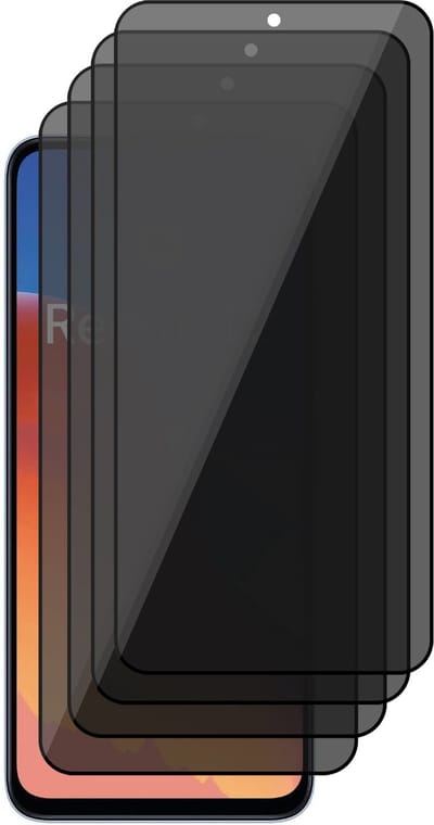 Privacy Screenprotector geschikt voor Xiaomi Redmi 12 - 4x Volledig Dekkend Glas Screen Protector