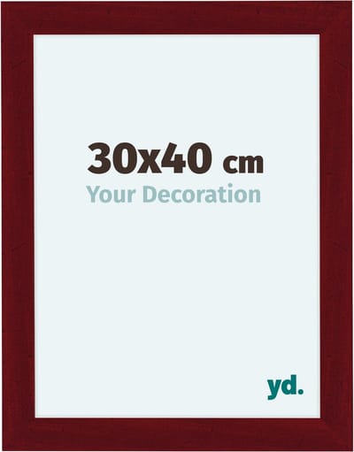 Your Decoration - Fotolijst 30x40 cm - MDF - Wijnrood Geveegd - Como