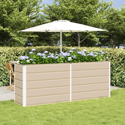 vidaXL - Plantenbak - Ivoor - 195 - x - 50 - x - 75 - cm - Gegevens - staal