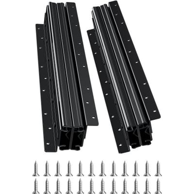 VEVOR ladegeleiders, vloermontage, 40 cm, volledig uittrekbaar met kogellagers, onderrails voor trapkastgeleiders, draagvermogen 117 kg, onderrails voor trapkastgeleiders, zelf te vervangen, zwart