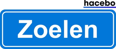 Hacebo - Plaatsnaam Sticker - 29x10 CM - Zoelen sticker - Verkeersborden sticker - grappige cadeaus - Zoelen