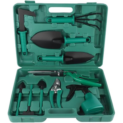 Tuinieren Tuingereedschap 10-delige set Scharen Spades Schoppen Spuitbussen Tuinwerk gereedschap black