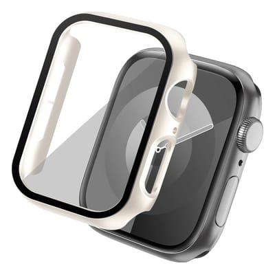 Screen protector - Geschikt voor Apple Watch 4 / 5 / 6 / SE - 44 mm - Full Cover Hard Case / Beschermend Hoesje - Sterrenlicht