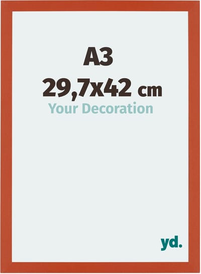 Your Decoration - Fotolijst A3 29,7x42 cm - MDF - Oranje - Mura