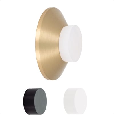 Famanu – Zelfklevende wanddeurstopper Ø45 x 17 mm – wit/zwart siliconenrubber – dubbele installatie