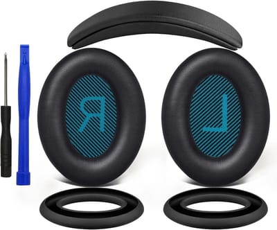 Vervangset voor Bose QuietComfort 25, Oorkussens en Hoofdband met Beschermhoezen voor Earpads