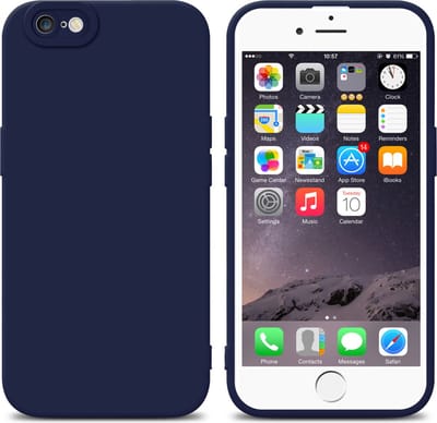 Cadorabo Hoesje geschikt voor Apple iPhone 6 PLUS / 6S PLUS in FLUID DONKER BLAUW - Beschermhoes gemaakt van flexibel TPU silicone Cover Fluid Case