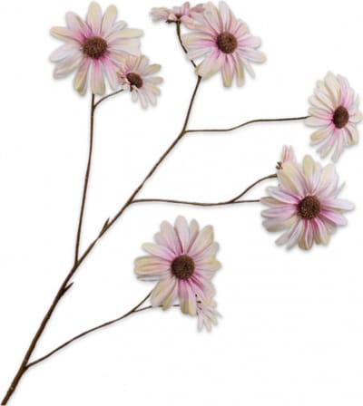 Silk-ka Kunstbloem-Zijden Bloem Margriet Tak Crème-Roze 102 cm