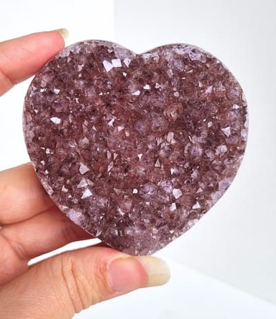 ThaleiaDesign - Amethist hart met agaat - Edelstenen en Mineralen - amethist - Spiritualiteit - Woondecoratie - valentijn - liefde - cadeau - cadeautje vrouw - moederdag cadeau