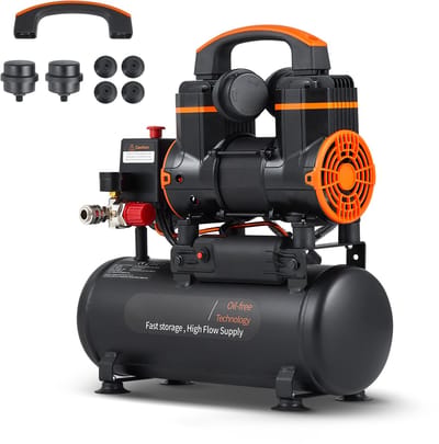 2,1 Gallon Luchtcompressor, 1,2 Hp Olievrije Tank, 2,2 Cfm @ 90 Psi, 116 Psi Max. Druk, 70 Db Ultrastille Compressor voor Autoreparatie, Banden Oppompen, Spuiten van Verf en Spijkeren van Houtwerk