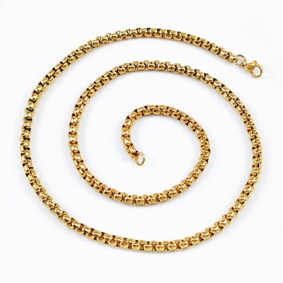 50cm - 3mm Jasseron Schakelketting - Stalen Goudkleur - Ketting Dames - Heren