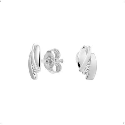 YO&NO - Oorbellen - Zilver - Oorknoppen - Fantasie - Zirkonia -  5mm - 9.3mm - Sieraden Vrouw - Gerhodineerd - Zilver 925