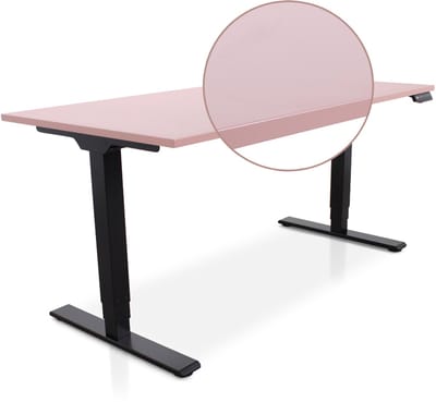 Lineaflex MRC COMFORT Zit-Sta Bureau – Elektrisch Verstelbaar – 160x80 cm – Blad Dusty Rose – Zwart Frame – ARBO Norm NEN-EN 527 – Met memorybediening – 100 KG Draagvermogen – 130 cm Hoog