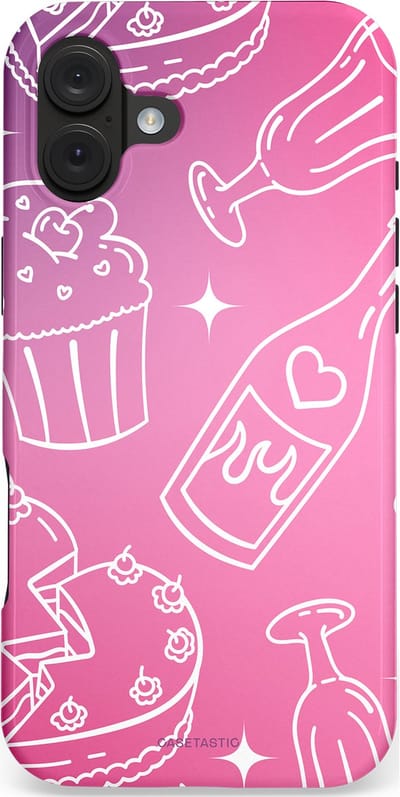 Casetastic hoesje geschikt voor Apple iPhone 16 Plus - MagSafe - Dubbellaagse bescherming - Roze Gebakfeest - Fashion Case - Roze Lila
