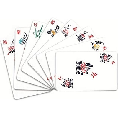 2 stuks, een doos van 144 mahjongkaarten, een doos van 100 rekenchips, reis eenvoudige verpakking verdikte mahjong poker, mini papieren mahjongkaarten 2pcs white