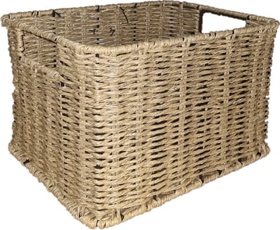 Wicked Seagrass - Fietsmand met Hengels - Riet - Licht Bruin - Aan Stuur