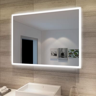 Badkamerspiegel met Verlichting 80x60 cm - Wandspiegel IP44 Koudwit Licht