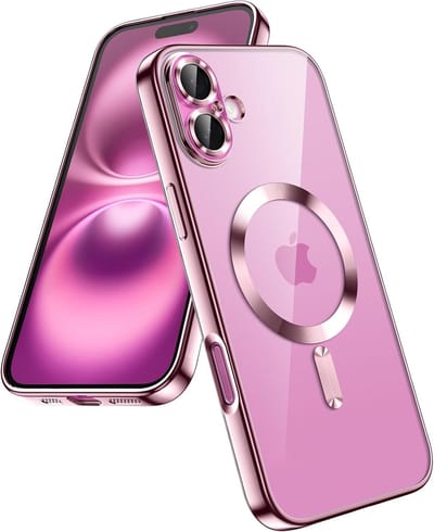 Hoesje Geschikt voor iPhone 16 Hoesje - Geschikt voor MagSafe - Arara siliconen Backcover - Rosegoud
