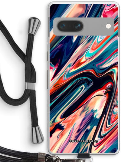 Case Company® - Hoesje met koord geschikt voor Google Pixel 7 hoesje met Koord - Quantum Being - Telefoonhoesje met Zwart Koord - Bescherming aan alle Kanten en Over de Schermrand