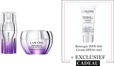 Lancôme Rénergie 2-Step Anti Rimpel Moisturizer Skincare Discovery Routine - Serum | Dagcreme + Cadeau - Rénergie H.C.F. Triple Serum 20ml & Rénergie H.P.N. 300-Peptide Dagcreme 30ml + Rénergie HPN300 SPF50 5ml Cadeau