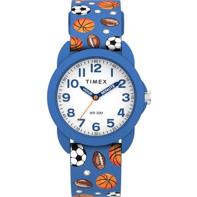 Timex Kids Time Teacher TW2Y59900 Horloge - Siliconen - Blauw - Ø 30 mm