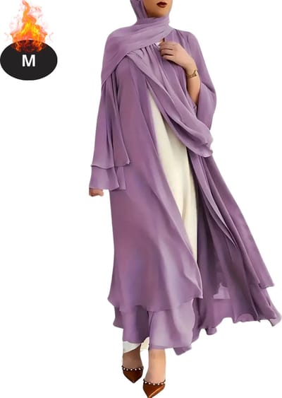 Bovista Islamitische Kleding - Djellaba Dames - Moslim Kleding - Arabisch Dames Kaftan - Alhamdulillah - Paars M