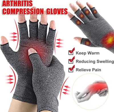 Vingerloze Compressiehandschoenen Maat S – Verlicht Pijn bij Reuma, Artritis & Carpaal Tunnel | Handcompressie voor Pijnverlichting & Ondersteuning | Comfortabele Steunhandschoenen voor Dagelijks Gebruik