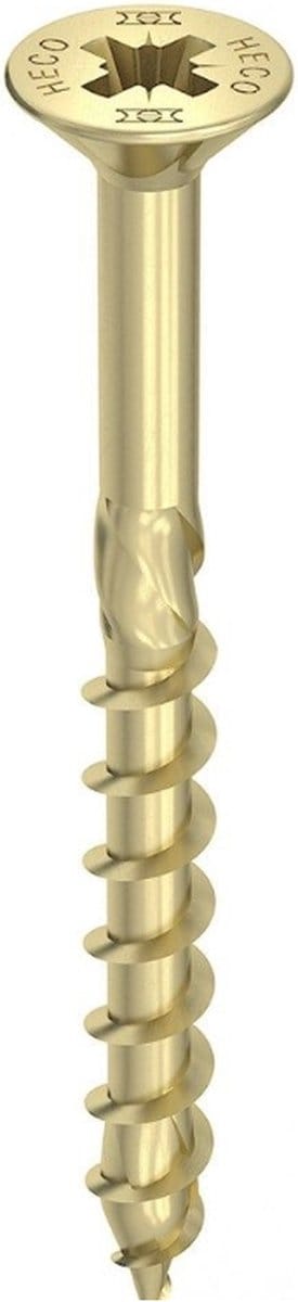 HECO TOPIX-Plus spaanplaatschroef 5x90mm - platkop - verzinkt - deeldraad - PZD 2 - 60966 (Per 200 stuks)