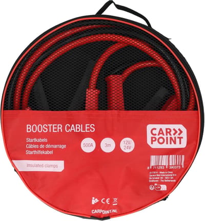 Startkabels - Boosterkabels Jumperkabels - Auto Starten - 500 Ampere Belasting - 3.5 Meter - Rood