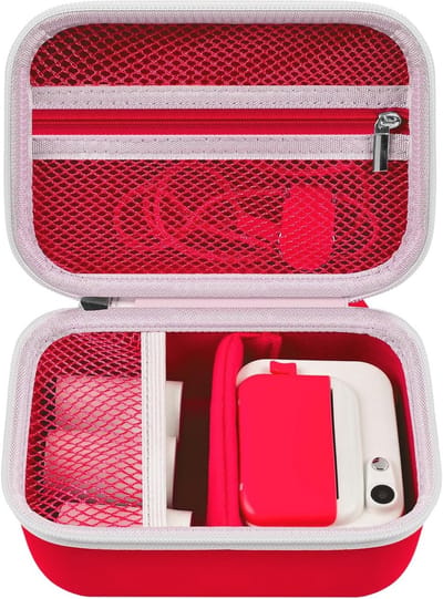 PAIYULE Tas hoes voor Uleway kindercamera, digitale camera print instant camera voor MINIBEAR / voor GlobalCrown / voor Gofunly/voor USHINING digitale drukcamera en geheugenkaart, rood, Kinderrugzak
