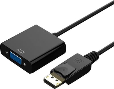 DisplayPort naar VGA Adapter – 1080P Full HD – 15 cm – DP Male naar VGA Female – Plug & Play – Zwart
