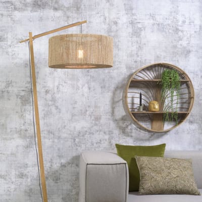 GOOD&MOJO Vloerlamp Iguazu - Bamboe/Jute - 73x50x176cm - Scandinavisch,Bohemian - Staande lampen voor Woonkamer - Slaapkamer