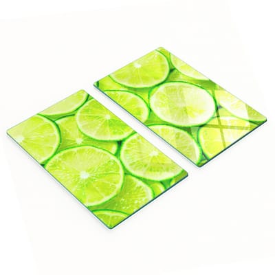 Geharde multifunctionele decoratieve glazen platen, limoengroen, 2x30x52 cm