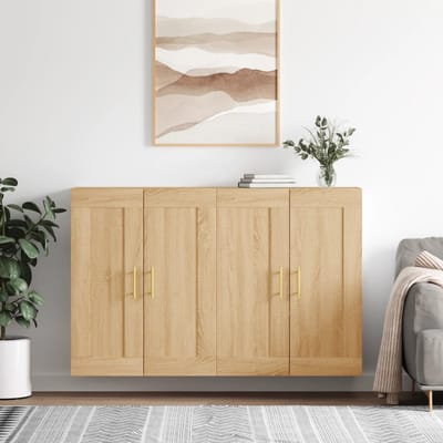 vidaXL - Hangkasten - 2 - st - bewerkt - hout - sonoma - eikenkleurig
