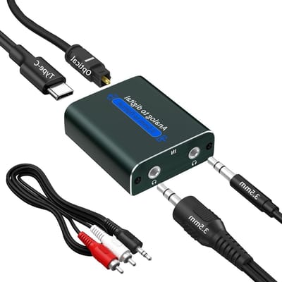 Audio Converter - Analoog Digitaal - Geluid Kwaliteit - Dubbele Audio Uitgang - 13.9 cm - Zwart
