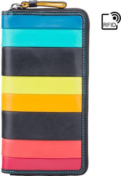 Visconti Leren Portemonnee - Santorini Collectie - RFID - 15 Pasjes - Leer - Multi (STR 5)