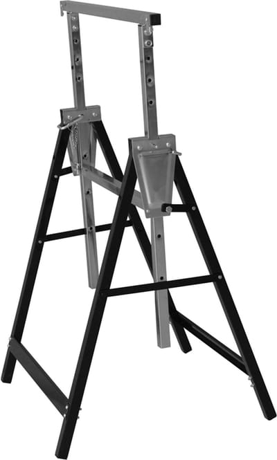 Metalen schraag 200 kg - inklapbaar - variabele werkhoogte van 800 - 1300 mm - 7-traps hoogteverstelling - met vergrendelingshaak / metalen asbok / telescopische werkstandaard / steigerstandaard