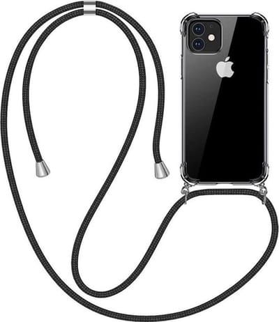 Hoesje geschikt voor iPhone 16e - Backcover - Flexibel - Koord - TPU - Transparant