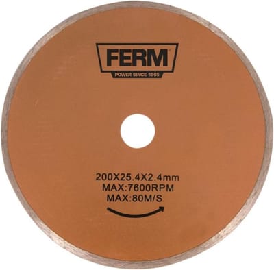 FERM - TCA1006 - Tegelzaagblad 200mm - Diamant zaagblad - Diameter - 200mm - Asgat - 25,4mm - Dikte 2,4mm - Universeel - Voor - Tegelzaagmachines - Zeer - geschikt - voor - TCM1011 - Tegelsnijmachine - Doorslijpschijf - Diamantschijf - 20cm