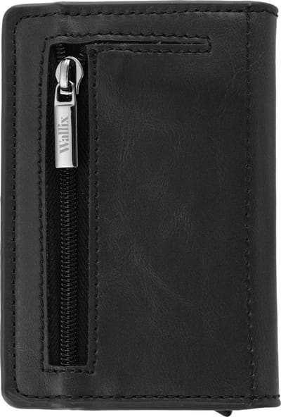 Wallix® Luxe Pasjeshouder - Uitschuifbaar - Unisex Portemonnee - 100% RFID Veilig - Leren Creditcardhouder - Zwart