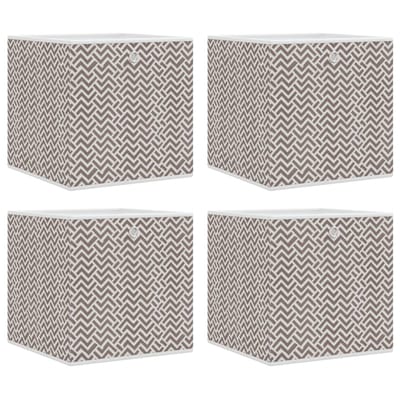 vidaXL - Opbergboxen - 4 - st - inklapbaar - 32x32x32 - cm - ongeweven - stof - bruin