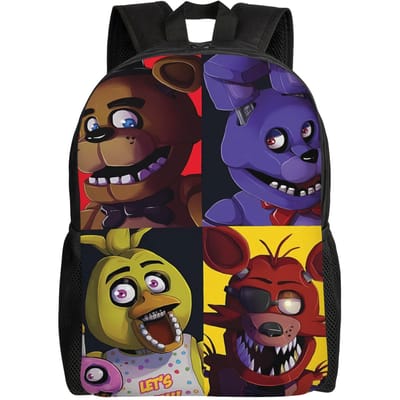 FNAF Horror Game Rugzak Mannen Grote Rugzakken Polyester Casual Middelbare School Tassen Reizen Custom Rugzak (as the picture,as picture)