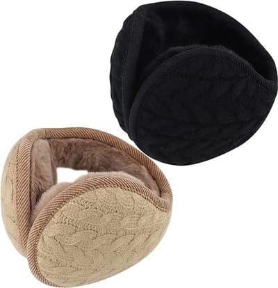 Famanu – Oorwarmers voor winter en outdoorgebruik, fleece en gebreid materiaal, opvouwbare pasvorm