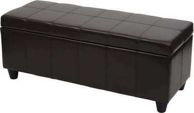 Opbergbank - Zitbank Opbergkist - Woonkamer Meubilair - Met Geïntegreerd Opbergvak - 45 x 114 x 45 cm - Bruin