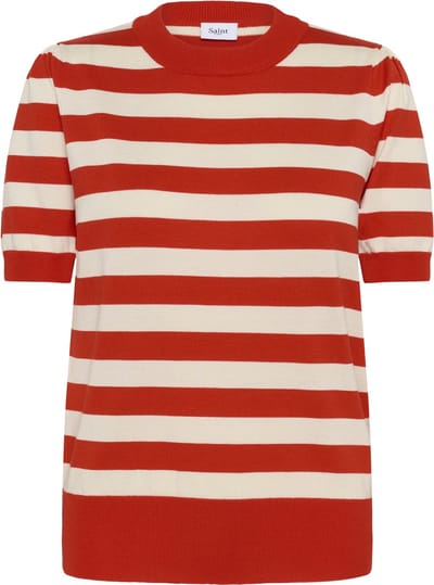 Saint Tropez MilaSZ SS Block Stripe Pullover Dames Trui - Valiant Seedpearl Block Stripe